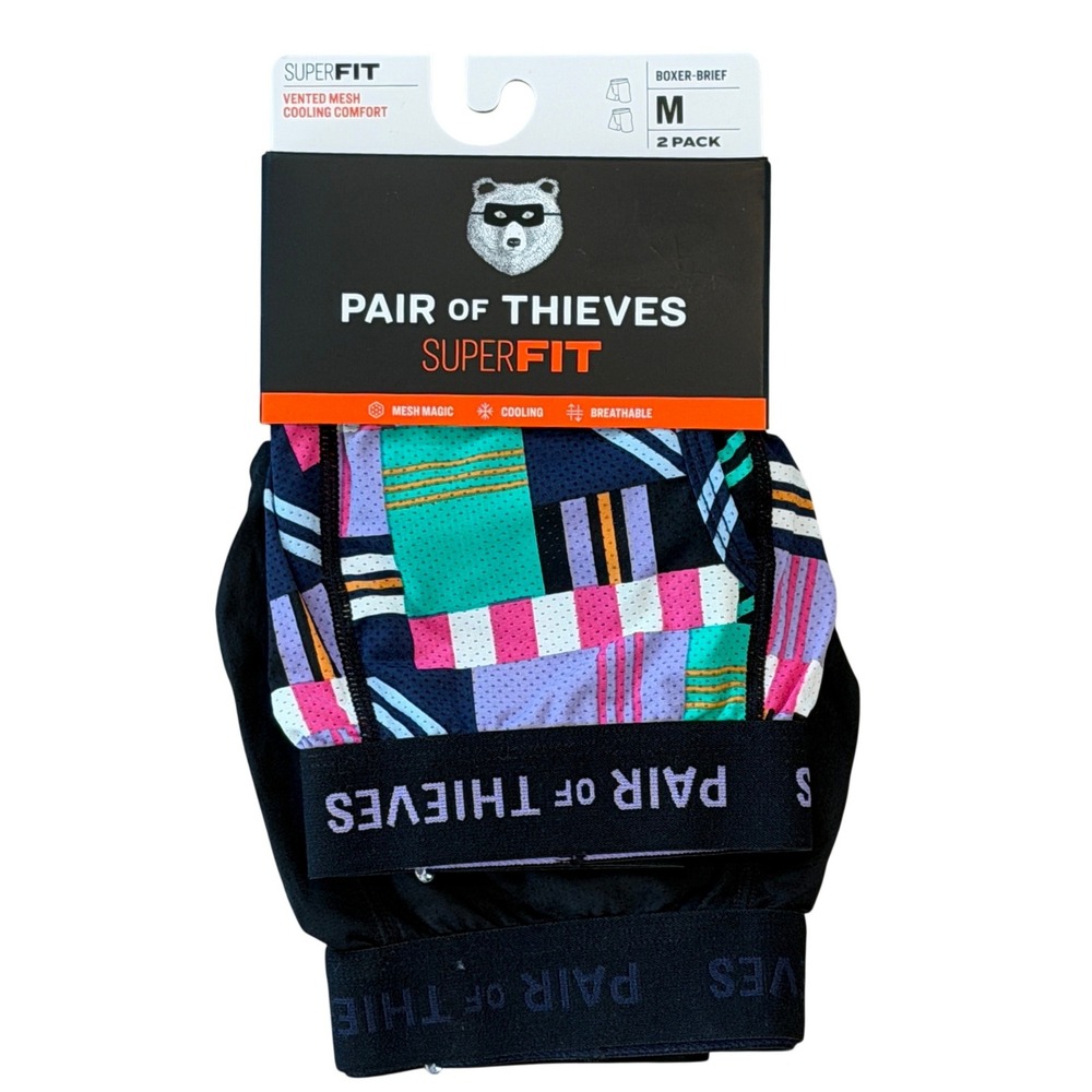 Pair of Thieves SuperFit Boxer Briefs Medium Multicolor/Black (2) Pack **NEW** - Picture 5 of 9